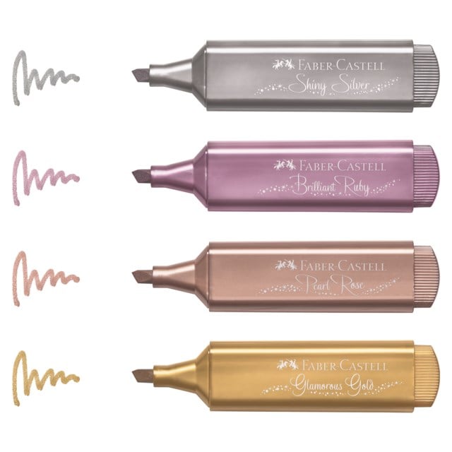 Överstrykningspenna Faber-Castell Metallic 4-set - 1