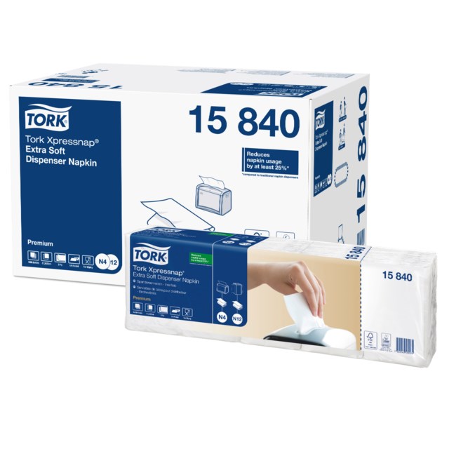 Servett Tork N4 Xpressnap vit 500st/fp - 1