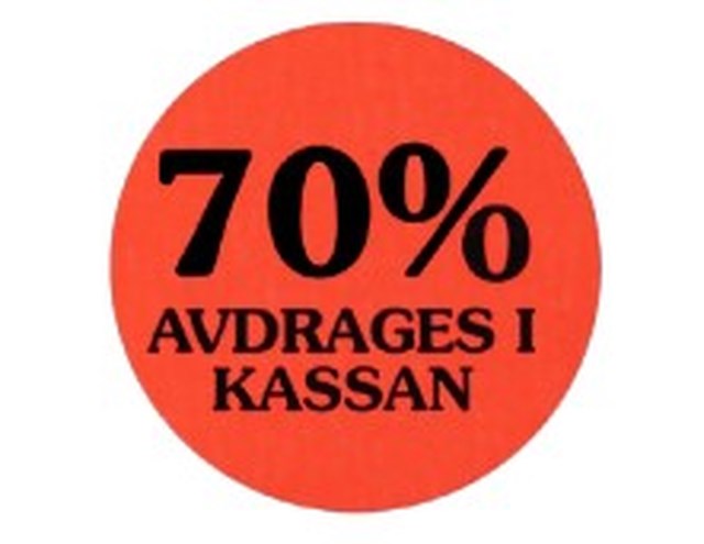 Rabattetiketter 70% avdrages i kassan - 29mm - 1