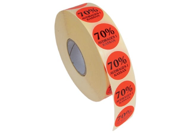Rabattetiketter 70% avdrages i kassan - 29mm - 1