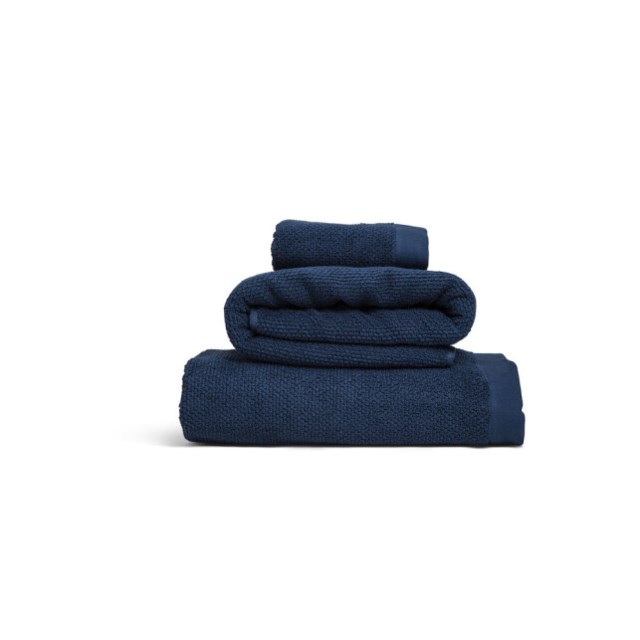 Frottéset Linda bomull/lin marinblå - 1