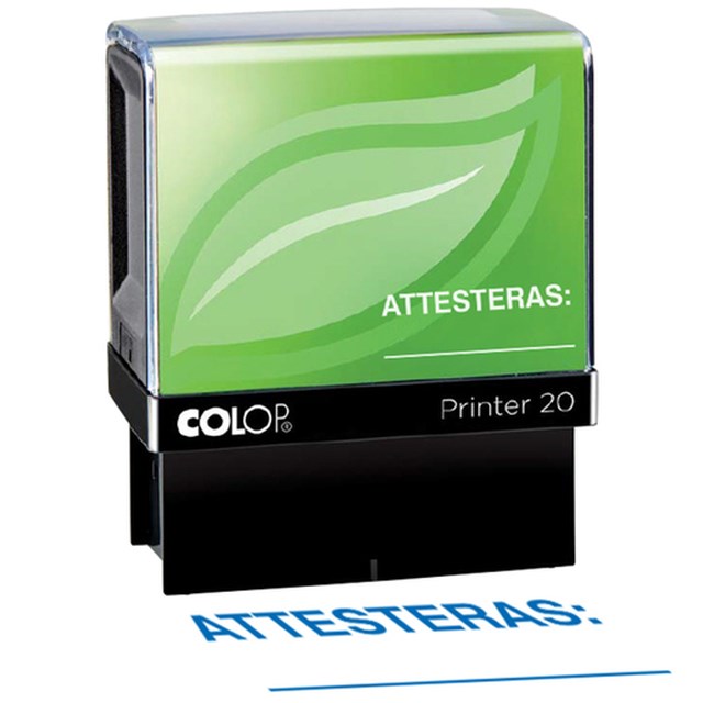 Stämpel Colop Attesteras: - 37x13mm - 1