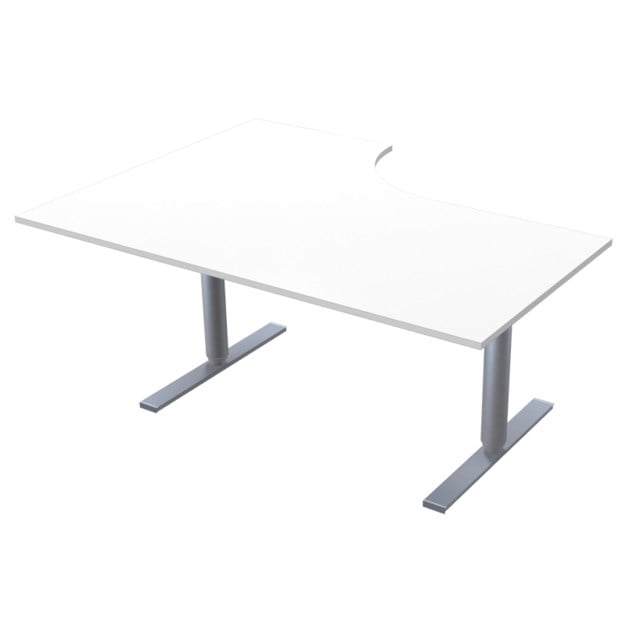 Bord El 2-Pelarstativ  160X120 Silver-Vit - 1600x1200mm - 1