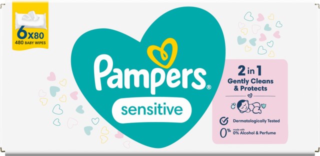 Våtservett Pampers sensitive baby  6x80st/krt - 1