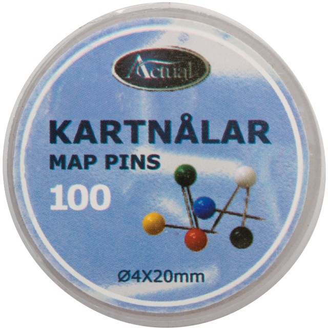 Kartnålar runda vit 100/fp - 4mm - 1