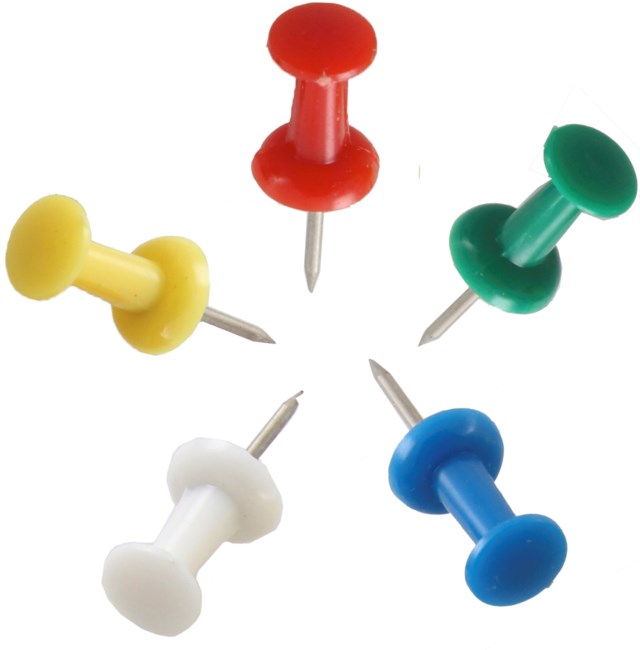 Kartnålar Push-pins vit 30/fp - 9mm - 1