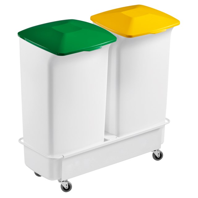 Återvinningsvagn Durabin Square Set 2X40 Liter - 376x680x704mm - 1