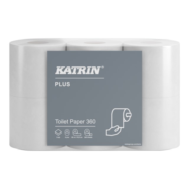 Toalettpapper Katrin Plus 360 2-lag vitt 42rl/fp - 1