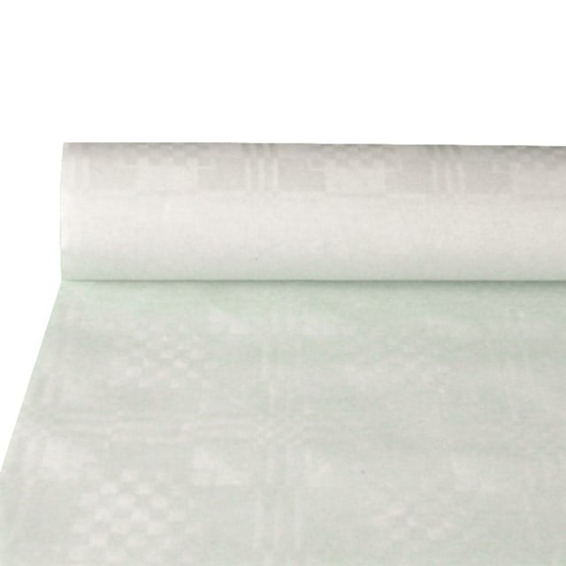 Bordsduk Damast vit 1,2x50m - 1,2x50m - 1