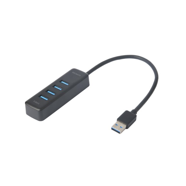 USB-A Hub 5 Gbit/s 4x USB-A Slim Svart - 1