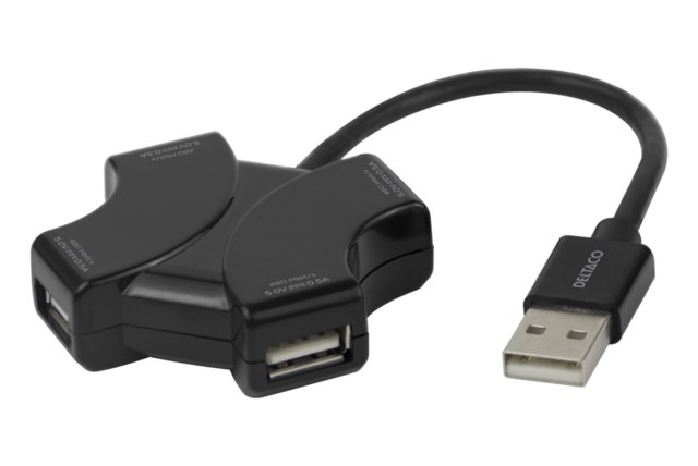 USB-A Hub 480 Mbps 4x USB-A Svart - 1