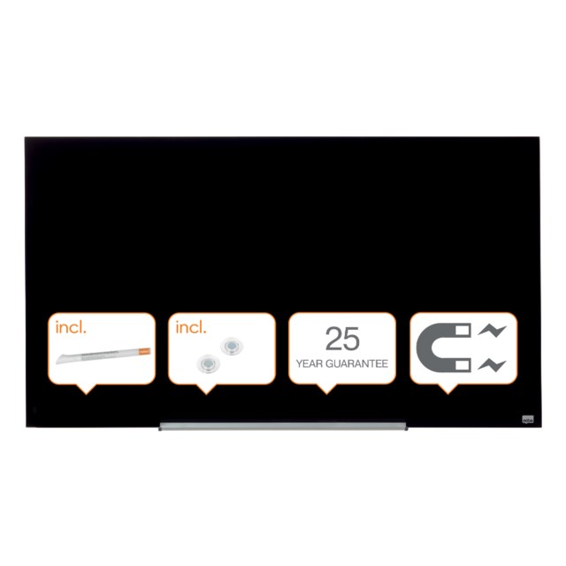 Glastavla Nobo Diamond 1260x711mm svart - 1260x711mm - 1