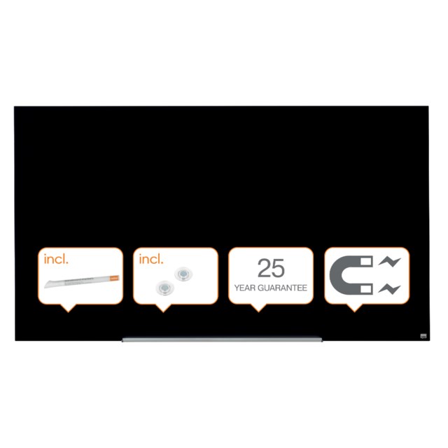 Glastavla Nobo Diamond 1883x1053mm svart - 1883x1053mm - 1