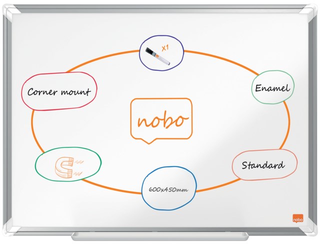 Whiteboardtavla Nobo Premium Emalj 600x450 mm - 600x450 mm - 1