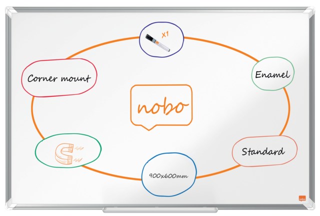 Whiteboardtavla Nobo Premium Emalj 900x600 mm - 900x600 mm - 1