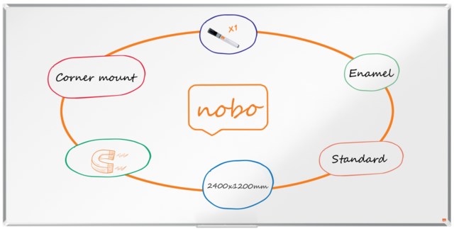 Whiteboardtavla Nobo Premium Emalj 2400x1200 mm - 2400x1200 mm - 1