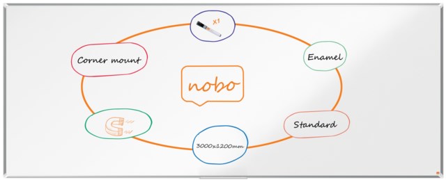 Whiteboardtavla Nobo Premium Emalj 3000x1200 mm - 3000x1200 mm - 1