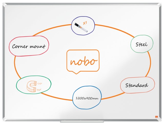 Whiteboardtavla Nobo Premium Stål 1200x900 mm - 1200x900 mm - 1