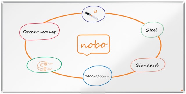Whiteboardtavla Nobo Premium Stål 2400x1200 mm - 2400x1200 mm - 1