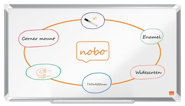 Whiteboardtavla Nobo Premium Emalj 710x400 mm - 710x400 mm - 1