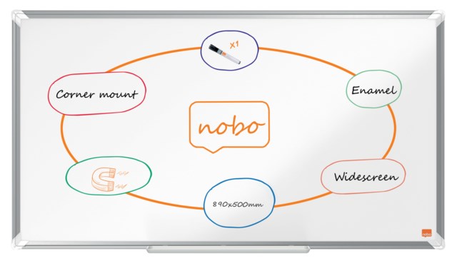 Whiteboardtavla Nobo Premium Emalj 890x500 mm - 890x500 mm - 1
