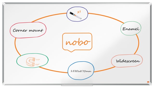 Whiteboardtavla Nobo Premium Emalj 1550x870 mm - 1550x870 mm - 1