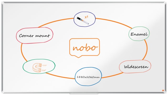 Whiteboardtavla Nobo Premium Emalj 1880x1060 mm - 1880x1060 mm - 1
