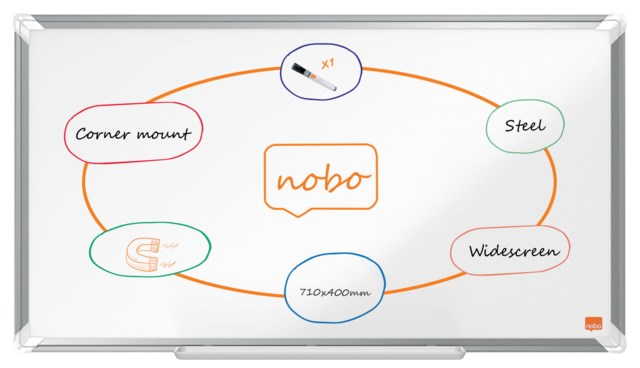 Whiteboardtavla Nobo Premium Stål 710x400 mm - 710x400 mm - 1