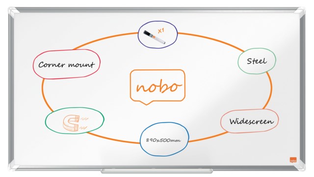 Whiteboardtavla Nobo Premium Stål 890x500 mm - 890x500 mm - 1