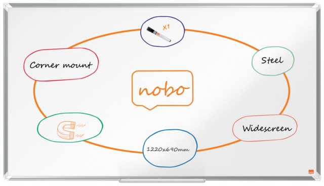 Whiteboardtavla Nobo Premium Stål 1220x690 mm - 1220x690 mm - 1
