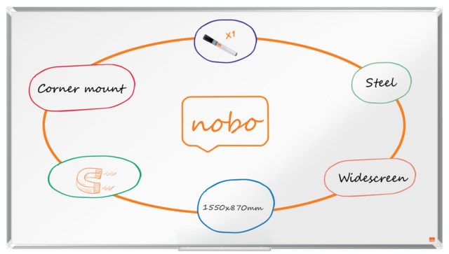 Whiteboardtavla Nobo Premium Stål 1550x870 mm - 1550x870 mm - 1