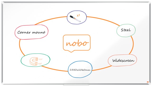 Whiteboardtavla Nobo Premium Stål 1880x1060 mm - 1880x1060 mm - 1