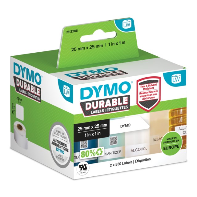 Etikett Dymo LW Durable 25x25 mm 850st/rle - 25x25mm - 1
