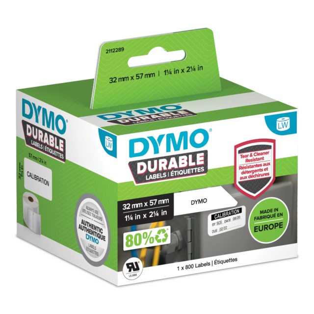 Etikett Dymo LW Durable 57x32 mm 800st/rle - 57x32mm - 1
