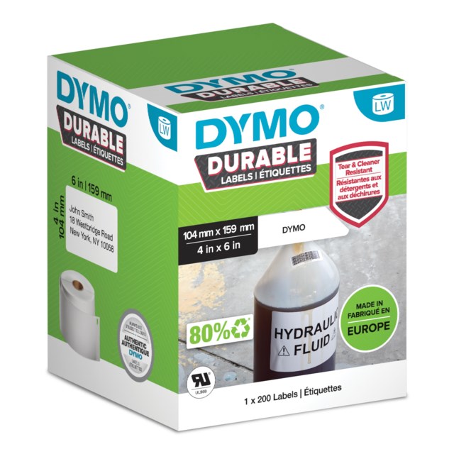 Etikett Dymo LW Durable 104x159 mm 200st/rle - 104x159mm - 1