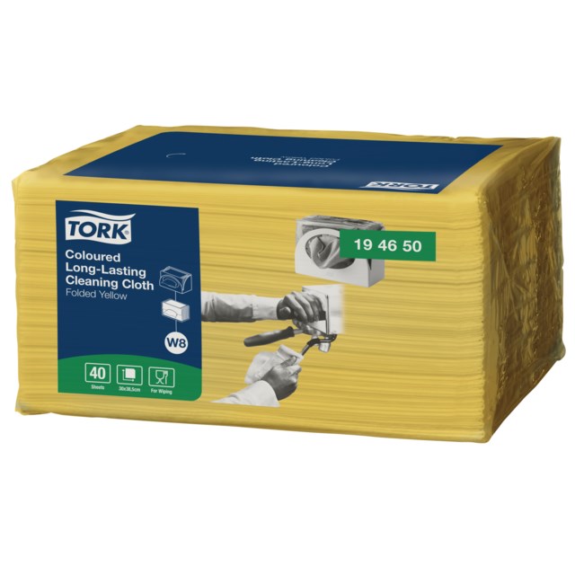Rengöringsduk Tork W8 30x38cm gul 40st/fp - 300x380mm - 1