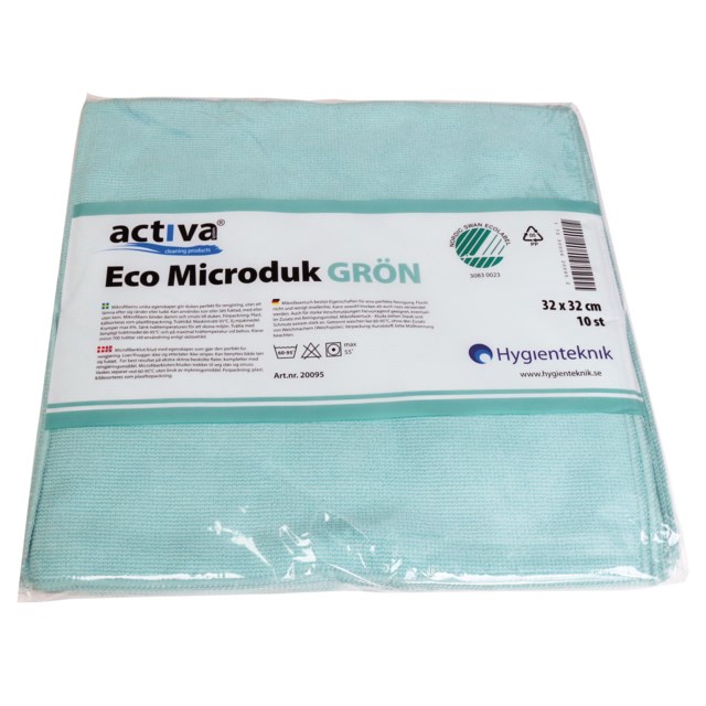 Mikrofiberduk Activa Eco grön - 320x320mm - 1