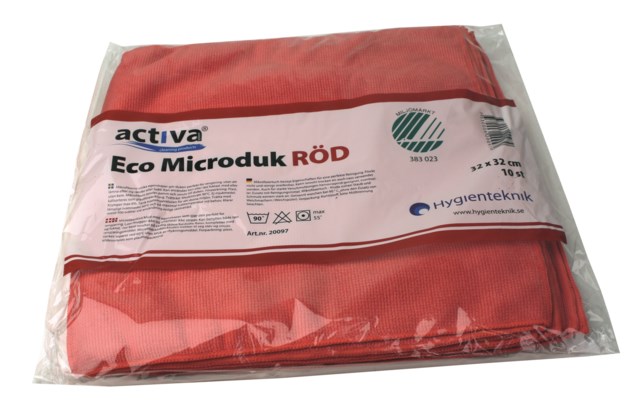 Mikrofiberduk Activa Eco röd - 320x320mm - 1