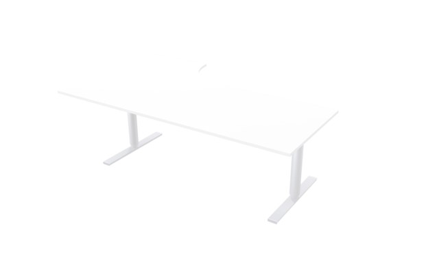 Bord El 2-Pelarstativ 200X120 Silver-Vit - 2000x1200mm - 1