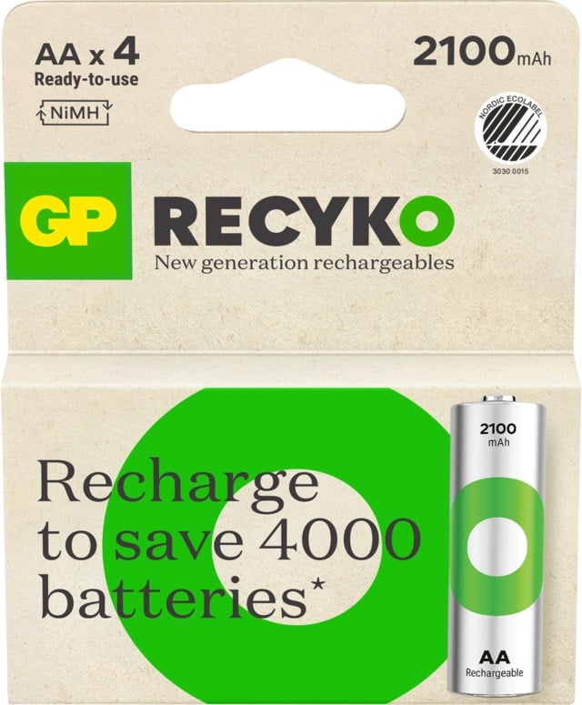 Batteri GP Recyko AA 2100mAh 4-pack - 1