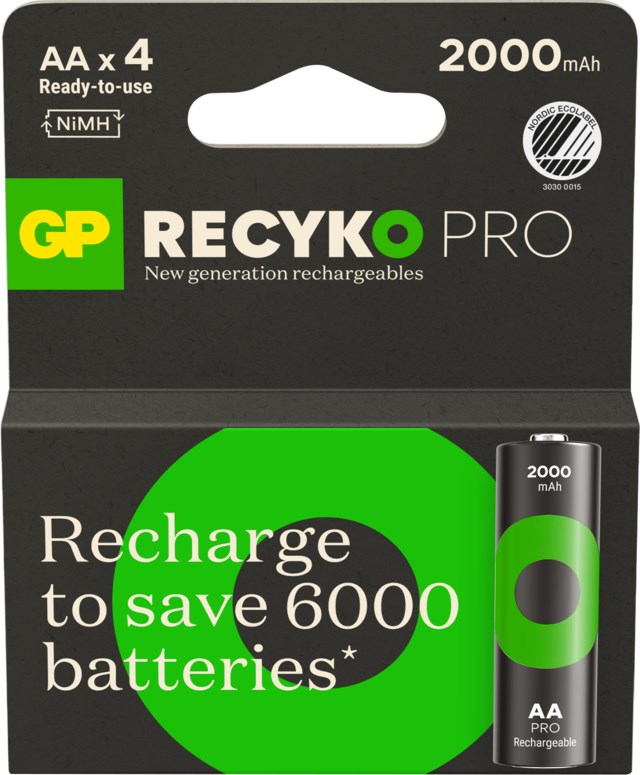 Batteri GP Recyko Pro AA 2000mAh 4-pack - 1
