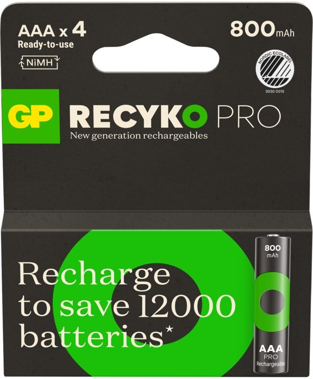 Batteri GP Recyko Pro AAA 800mAh 4-pack - 1