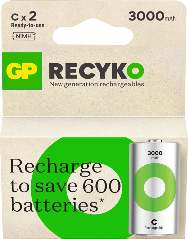 Batteri GP Recyko C 3000mAh 2-pack - 1