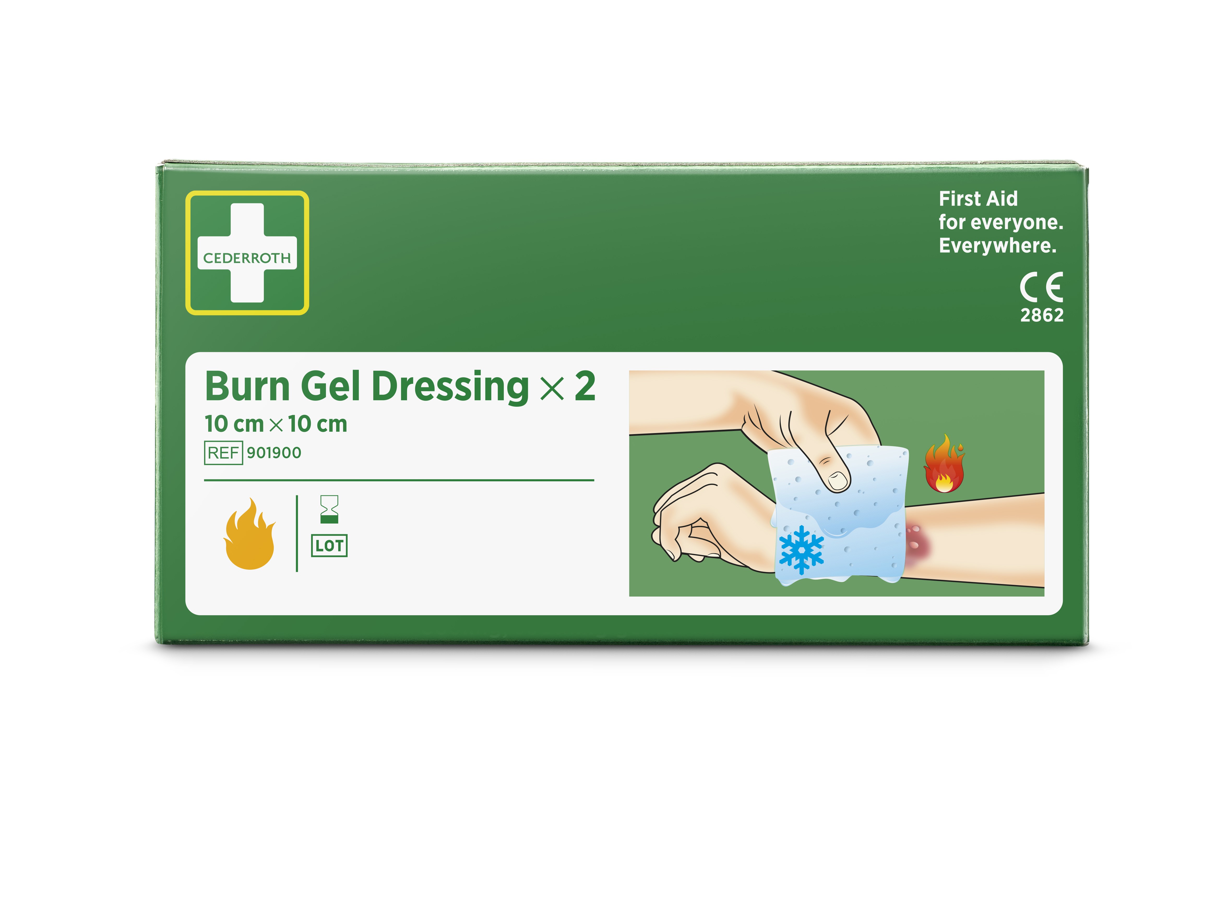Brännskadekompress Cederroth Burn Gel Dressing, 10x10 cm, 2 st - Kläder, Skydd & Vård - Skyddskläder & Säkerhet - Första Hjälpen & Plåster