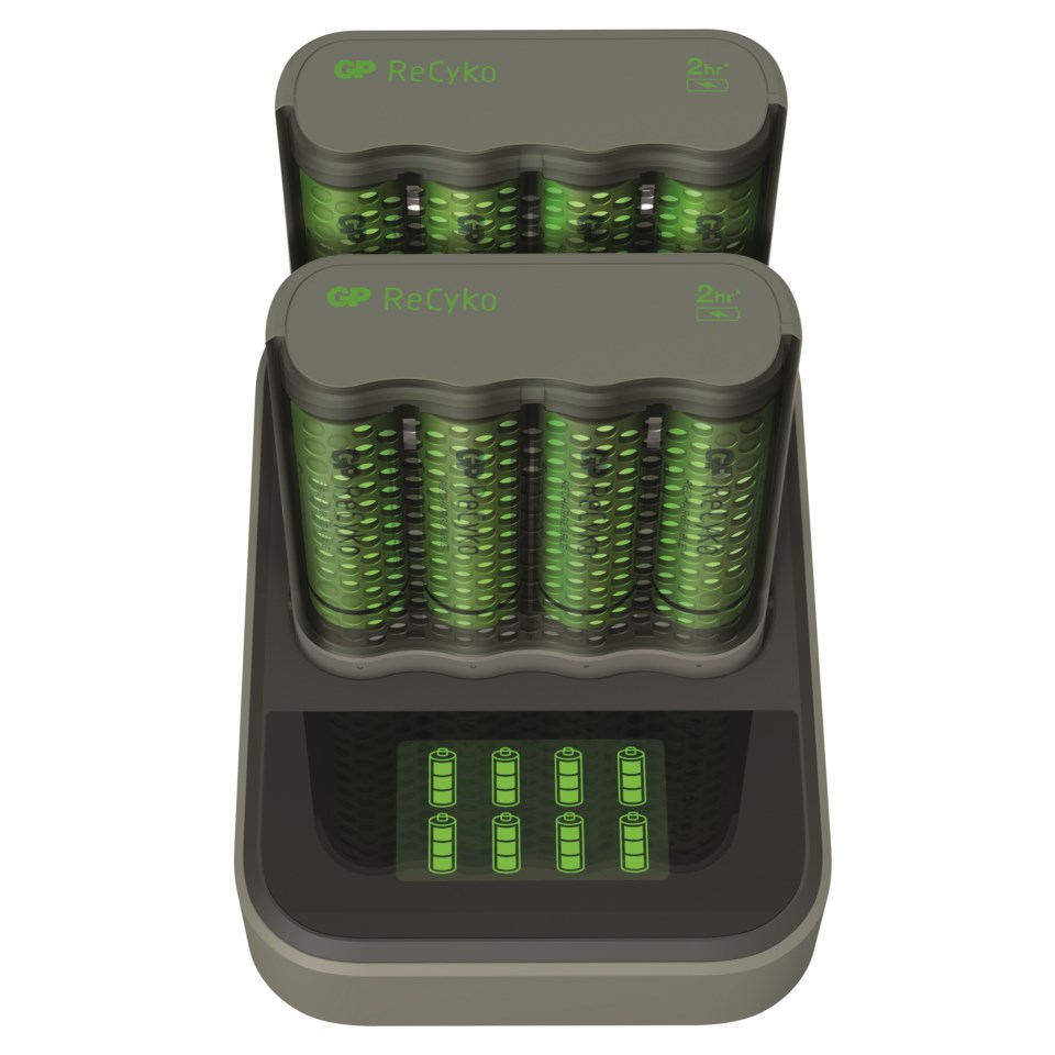 Batteriladdare GP ReCyko M451 + D851, inkl 8 AA 2600mAh | Kontorab.se