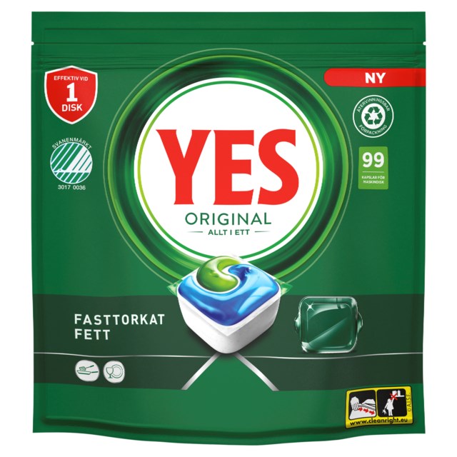 Yes Original All In One Maskindiskmedel, 99 Diskmaskinstabletter - 1