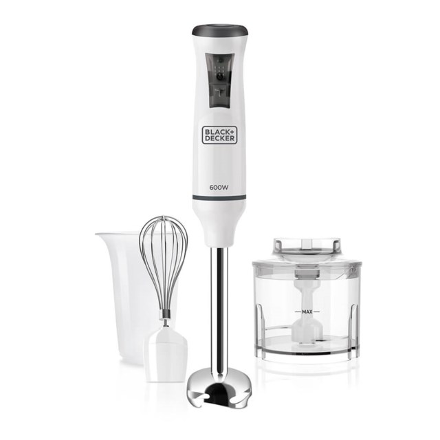 Stavmixer Black+Decker med tillbehör 600W Vit - 1