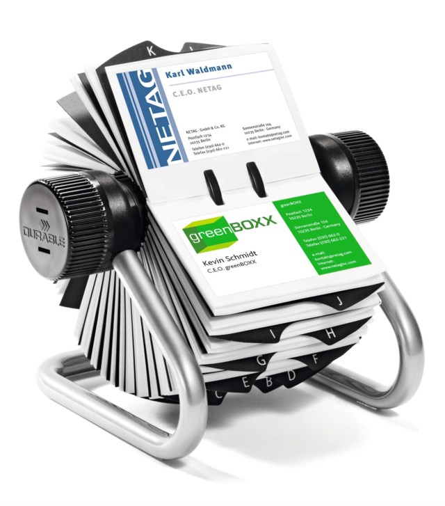 Visitkortssnurra Durable VISIFIX, 400 kort, roterande - 1