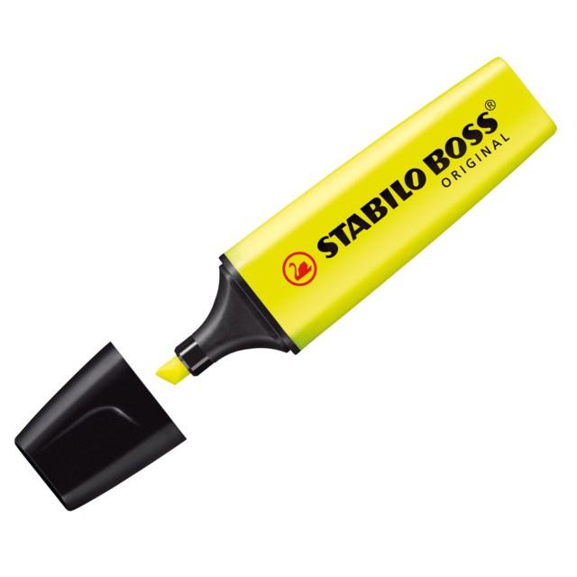 Överstrykningspenna Stabilo Boss gul - 2-5mm - 1