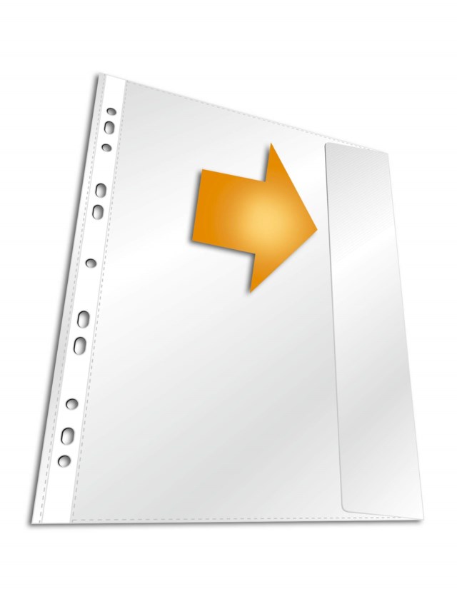 Plastficka för pärm PREMIUM med flik A4 PP 5 st/påse - 1